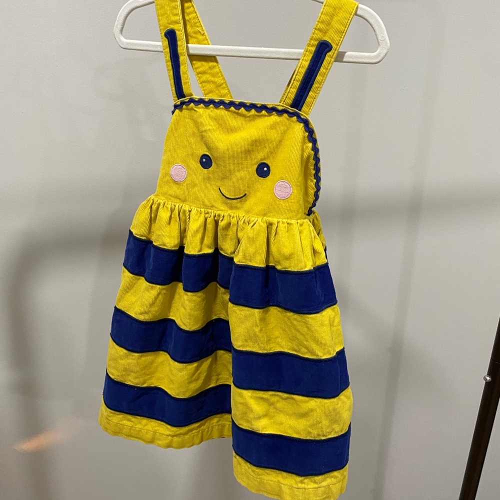 Mini Boden Yellow Stripe Bee Pinafore